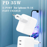 Sạc đôi 35W PD3.0 USB-C / Type-C cho dòng iPhone / iPad, phích cắm US, phích cắm EU