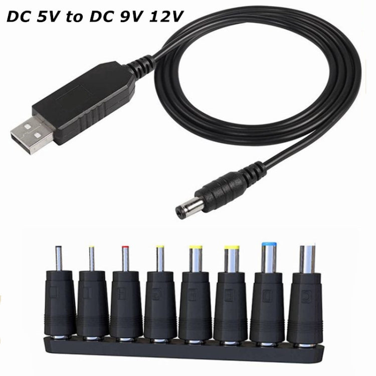 Cáp chuyển đổi tăng áp điện áp USB DC 5V lên DC 9V 12V với bộ biến áp tăng áp 1A và bộ điều chỉnh nguồn có màn hình LED, DC 5V lên DC 9V 12V