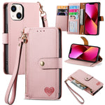 Bao da điện thoại dây kéo hình trái tim, dành cho iPhone 14 Pro Max, iPhone 7 / 8 / SE 2022, iPhone 13 Pro Max, iPhone 13 Pro, iPhone 13, iPhone 12 / 12 Pro, iPhone 12 Pro Max, iPhone 11 Pro Max