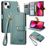 Bao da điện thoại dây kéo hình trái tim, dành cho iPhone 14 Pro Max, iPhone 7 / 8 / SE 2022, iPhone 13 Pro Max, iPhone 13 Pro, iPhone 13, iPhone 12 / 12 Pro, iPhone 12 Pro Max, iPhone 11 Pro Max