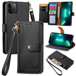 Bao da điện thoại dây kéo hình trái tim, dành cho iPhone 14 Pro Max, iPhone 7 / 8 / SE 2022, iPhone 13 Pro Max, iPhone 13 Pro, iPhone 13, iPhone 12 / 12 Pro, iPhone 12 Pro Max, iPhone 11 Pro Max