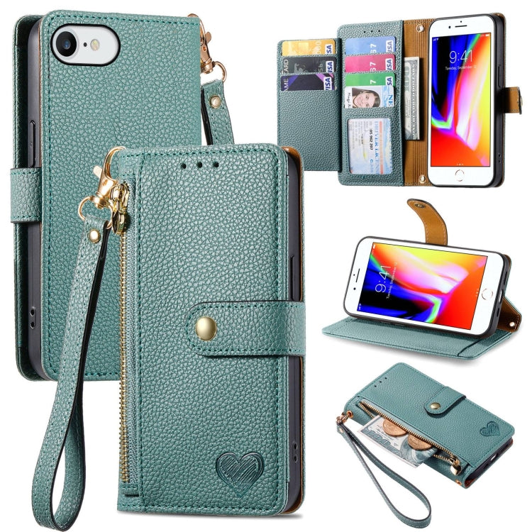 Bao da điện thoại dây kéo hình trái tim, dành cho iPhone 14 Pro Max, iPhone 7 / 8 / SE 2022, iPhone 13 Pro Max, iPhone 13 Pro, iPhone 13, iPhone 12 / 12 Pro, iPhone 12 Pro Max, iPhone 11 Pro Max
