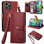 Bao da điện thoại dây đeo khóa kéo Love, dành cho iPhone 17e / 16e, iPhone 17 Pro Max, iPhone 17 Pro, iPhone 17, iPhone Air, iPhone 16 Pro Max, iPhone 16 Pro, iPhone 16 Plus