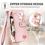 Bao da điện thoại dây đeo khóa kéo Love, dành cho iPhone 17e / 16e, iPhone 17 Pro Max, iPhone 17 Pro, iPhone 17, iPhone Air, iPhone 16 Pro Max, iPhone 16 Pro, iPhone 16 Plus