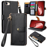 Bao da điện thoại dây đeo khóa kéo Love, dành cho iPhone 17e / 16e, iPhone 17 Pro Max, iPhone 17 Pro, iPhone 17, iPhone Air, iPhone 16 Pro Max, iPhone 16 Pro, iPhone 16 Plus