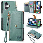 Bao da điện thoại dây đeo khóa kéo Love, dành cho iPhone 17e / 16e, iPhone 17 Pro Max, iPhone 17 Pro, iPhone 17, iPhone Air, iPhone 16 Pro Max, iPhone 16 Pro, iPhone 16 Plus