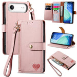 Bao da điện thoại dây đeo khóa kéo Love, dành cho iPhone 17e / 16e, iPhone 17 Pro Max, iPhone 17 Pro, iPhone 17, iPhone Air, iPhone 16 Pro Max, iPhone 16 Pro, iPhone 16 Plus