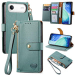 Bao da điện thoại dây đeo khóa kéo Love, dành cho iPhone 17e / 16e, iPhone 17 Pro Max, iPhone 17 Pro, iPhone 17, iPhone Air, iPhone 16 Pro Max, iPhone 16 Pro, iPhone 16 Plus