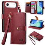 Bao da điện thoại dây đeo khóa kéo Love, dành cho iPhone 17e / 16e, iPhone 17 Pro Max, iPhone 17 Pro, iPhone 17, iPhone Air, iPhone 16 Pro Max, iPhone 16 Pro, iPhone 16 Plus