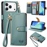Bao da điện thoại dây đeo khóa kéo Love, dành cho iPhone 17e / 16e, iPhone 17 Pro Max, iPhone 17 Pro, iPhone 17, iPhone Air, iPhone 16 Pro Max, iPhone 16 Pro, iPhone 16 Plus