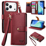 Bao da điện thoại dây đeo khóa kéo Love, dành cho iPhone 17e / 16e, iPhone 17 Pro Max, iPhone 17 Pro, iPhone 17, iPhone Air, iPhone 16 Pro Max, iPhone 16 Pro, iPhone 16 Plus