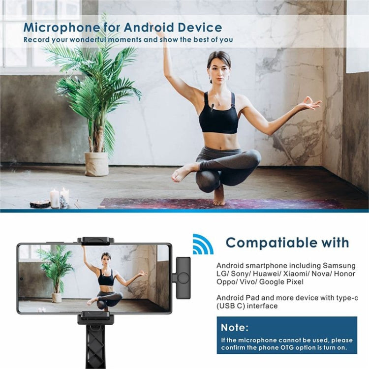 Micro Không Dây Lavalier Kẹp Áo cho Điện Thoại Android & Máy Tính với Bộ Thu USB-C / Type-C, Một Đơn, Một Đôi