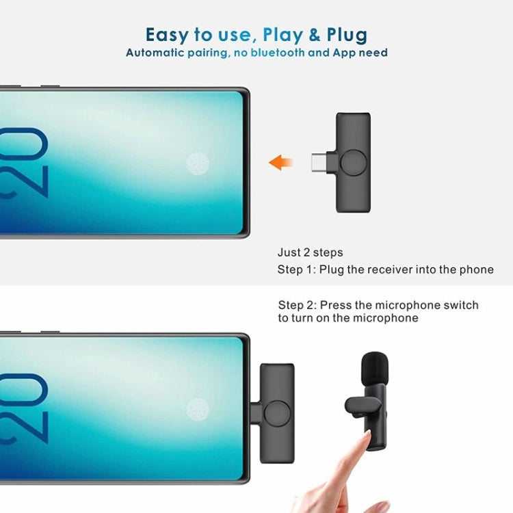Micro Không Dây Lavalier Kẹp Áo cho Điện Thoại Android & Máy Tính với Bộ Thu USB-C / Type-C, Một Đơn, Một Đôi
