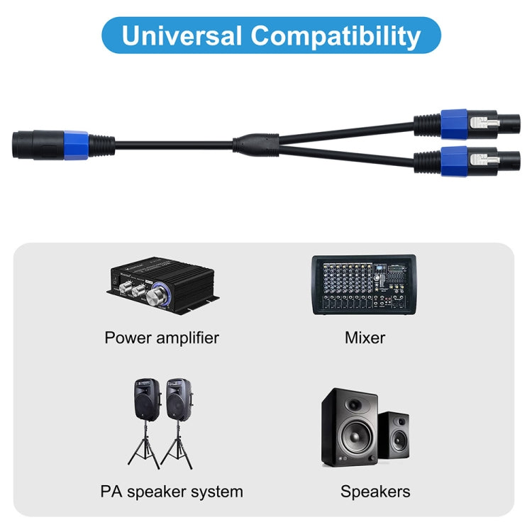 Cáp Chuyển Đổi Loa JUNSUNMAY Speakon Cái sang Speakon Đực 2 trong 1, Chiều Dài: 50cm