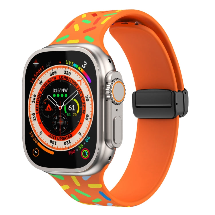Dây đồng hồ silicone chấm cầu vồng khóa nam châm đen, cho Apple Watch 38mm