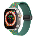 Dây đồng hồ silicone chấm cầu vồng khóa nam châm đen, cho Apple Watch 38mm