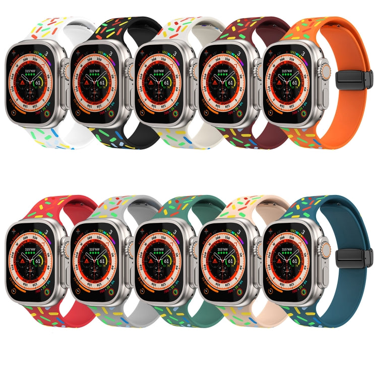 Dây đồng hồ silicone chấm cầu vồng khóa nam châm đen, cho Apple Watch 38mm