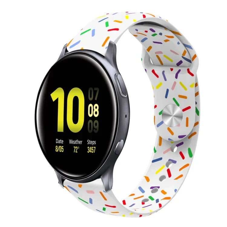 Dây đồng hồ silicone khóa cài chấm cầu vồng thể thao, Dành cho Samsung Galaxy Watch 4 40mm / 44mm, Dành cho Samsung Galaxy Watch 4 Classic 42mm / 46mm