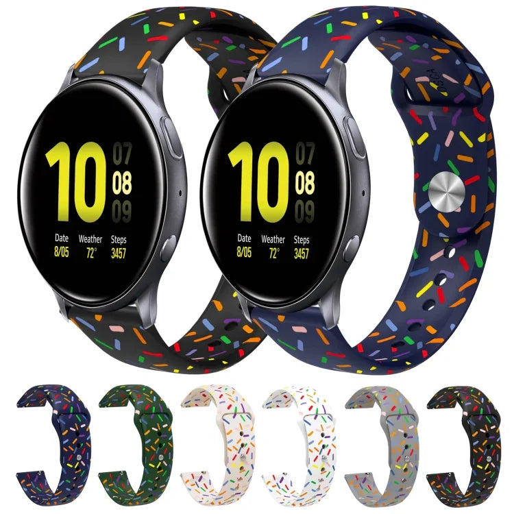Dây đồng hồ silicone khóa cài chấm cầu vồng thể thao, Dành cho Samsung Galaxy Watch 4 40mm / 44mm, Dành cho Samsung Galaxy Watch 4 Classic 42mm / 46mm