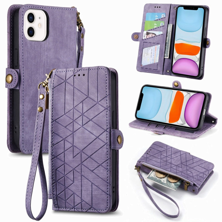 Ốp điện thoại da có khóa bên hình học và dây kéo, dành cho iPhone 11, dành cho iPhone 11 Pro, dành cho iPhone X / XS, dành cho iPhone XR, dành cho iPhone XS Max, dành cho iPhone 7 Plus / 8 Plus, dành cho iPhone 6 Plus / 6s Plus, dành cho iPhone 6 / 6s