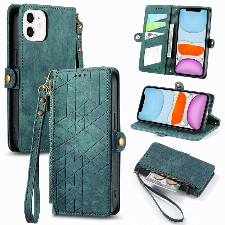 Ốp điện thoại da có khóa bên hình học và dây kéo, dành cho iPhone 11, dành cho iPhone 11 Pro, dành cho iPhone X / XS, dành cho iPhone XR, dành cho iPhone XS Max, dành cho iPhone 7 Plus / 8 Plus, dành cho iPhone 6 Plus / 6s Plus, dành cho iPhone 6 / 6s