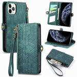 Ốp điện thoại da có khóa bên hình học và dây kéo, dành cho iPhone 11, dành cho iPhone 11 Pro, dành cho iPhone X / XS, dành cho iPhone XR, dành cho iPhone XS Max, dành cho iPhone 7 Plus / 8 Plus, dành cho iPhone 6 Plus / 6s Plus, dành cho iPhone 6 / 6s