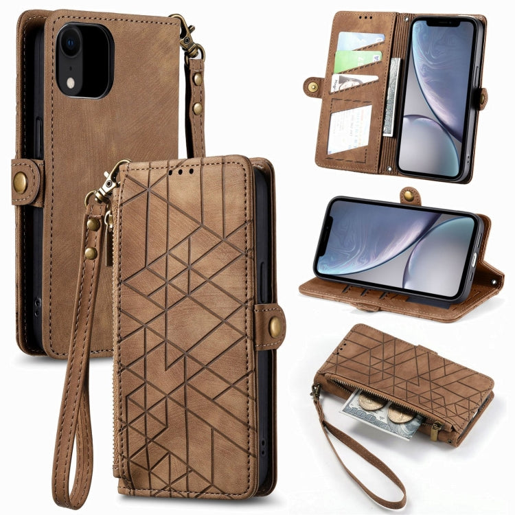 Ốp điện thoại da có khóa bên hình học và dây kéo, dành cho iPhone 11, dành cho iPhone 11 Pro, dành cho iPhone X / XS, dành cho iPhone XR, dành cho iPhone XS Max, dành cho iPhone 7 Plus / 8 Plus, dành cho iPhone 6 Plus / 6s Plus, dành cho iPhone 6 / 6s