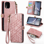 Ốp điện thoại da có khóa bên hình học và dây kéo, dành cho iPhone 11, dành cho iPhone 11 Pro, dành cho iPhone X / XS, dành cho iPhone XR, dành cho iPhone XS Max, dành cho iPhone 7 Plus / 8 Plus, dành cho iPhone 6 Plus / 6s Plus, dành cho iPhone 6 / 6s