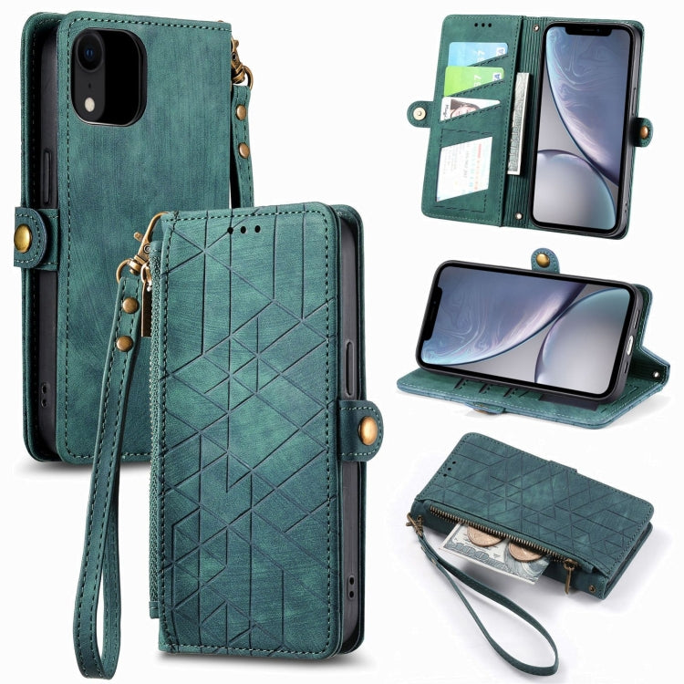 Ốp điện thoại da có khóa bên hình học và dây kéo, dành cho iPhone 11, dành cho iPhone 11 Pro, dành cho iPhone X / XS, dành cho iPhone XR, dành cho iPhone XS Max, dành cho iPhone 7 Plus / 8 Plus, dành cho iPhone 6 Plus / 6s Plus, dành cho iPhone 6 / 6s
