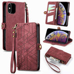 Ốp điện thoại da có khóa bên hình học và dây kéo, dành cho iPhone 11, dành cho iPhone 11 Pro, dành cho iPhone X / XS, dành cho iPhone XR, dành cho iPhone XS Max, dành cho iPhone 7 Plus / 8 Plus, dành cho iPhone 6 Plus / 6s Plus, dành cho iPhone 6 / 6s