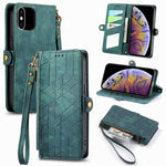 Ốp điện thoại da có khóa bên hình học và dây kéo, dành cho iPhone 11, dành cho iPhone 11 Pro, dành cho iPhone X / XS, dành cho iPhone XR, dành cho iPhone XS Max, dành cho iPhone 7 Plus / 8 Plus, dành cho iPhone 6 Plus / 6s Plus, dành cho iPhone 6 / 6s