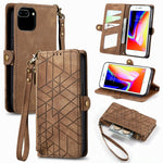 Ốp điện thoại da có khóa bên hình học và dây kéo, dành cho iPhone 11, dành cho iPhone 11 Pro, dành cho iPhone X / XS, dành cho iPhone XR, dành cho iPhone XS Max, dành cho iPhone 7 Plus / 8 Plus, dành cho iPhone 6 Plus / 6s Plus, dành cho iPhone 6 / 6s