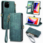 Ốp điện thoại da có khóa bên hình học và dây kéo, dành cho iPhone 11, dành cho iPhone 11 Pro, dành cho iPhone X / XS, dành cho iPhone XR, dành cho iPhone XS Max, dành cho iPhone 7 Plus / 8 Plus, dành cho iPhone 6 Plus / 6s Plus, dành cho iPhone 6 / 6s