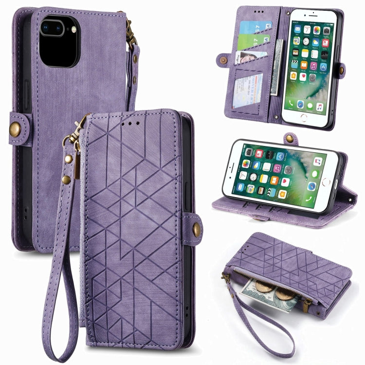 Ốp điện thoại da có khóa bên hình học và dây kéo, dành cho iPhone 11, dành cho iPhone 11 Pro, dành cho iPhone X / XS, dành cho iPhone XR, dành cho iPhone XS Max, dành cho iPhone 7 Plus / 8 Plus, dành cho iPhone 6 Plus / 6s Plus, dành cho iPhone 6 / 6s