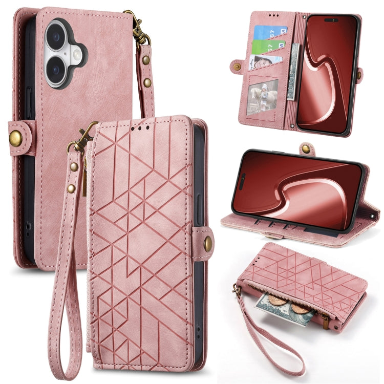 Ốp lưng điện thoại da ví dây kéo hình học có khóa bên, dành cho iPhone 17e / 16e, dành cho iPhone 17 Pro Max, dành cho iPhone 17 Pro, dành cho iPhone 17, dành cho iPhone Air, dành cho iPhone 16 Pro Max, dành cho iPhone 16 Pro, dành cho iPhone 16 Plus