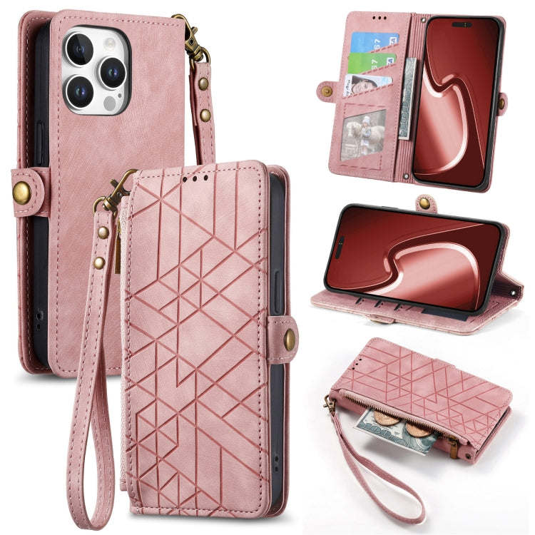 Ốp lưng điện thoại da ví dây kéo hình học có khóa bên, dành cho iPhone 17e / 16e, dành cho iPhone 17 Pro Max, dành cho iPhone 17 Pro, dành cho iPhone 17, dành cho iPhone Air, dành cho iPhone 16 Pro Max, dành cho iPhone 16 Pro, dành cho iPhone 16 Plus