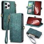Ốp lưng điện thoại da ví dây kéo hình học có khóa bên, dành cho iPhone 17e / 16e, dành cho iPhone 17 Pro Max, dành cho iPhone 17 Pro, dành cho iPhone 17, dành cho iPhone Air, dành cho iPhone 16 Pro Max, dành cho iPhone 16 Pro, dành cho iPhone 16 Plus