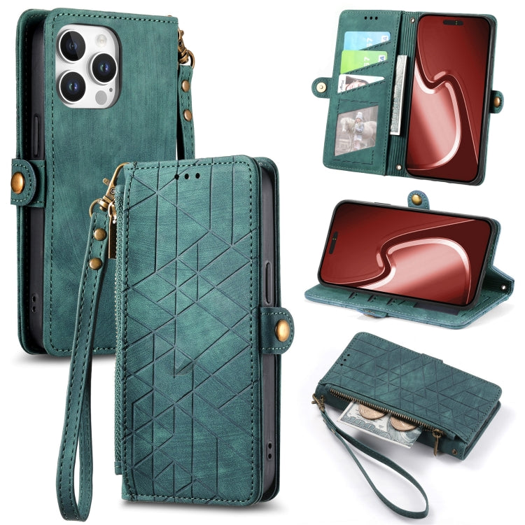 Ốp lưng điện thoại da ví dây kéo hình học có khóa bên, dành cho iPhone 17e / 16e, dành cho iPhone 17 Pro Max, dành cho iPhone 17 Pro, dành cho iPhone 17, dành cho iPhone Air, dành cho iPhone 16 Pro Max, dành cho iPhone 16 Pro, dành cho iPhone 16 Plus