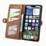 Ốp lưng điện thoại da ví dây kéo hình học có khóa bên, dành cho iPhone 17e / 16e, dành cho iPhone 17 Pro Max, dành cho iPhone 17 Pro, dành cho iPhone 17, dành cho iPhone Air, dành cho iPhone 16 Pro Max, dành cho iPhone 16 Pro, dành cho iPhone 16 Plus