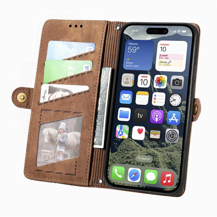 Ốp lưng điện thoại da ví dây kéo hình học có khóa bên, dành cho iPhone 17e / 16e, dành cho iPhone 17 Pro Max, dành cho iPhone 17 Pro, dành cho iPhone 17, dành cho iPhone Air, dành cho iPhone 16 Pro Max, dành cho iPhone 16 Pro, dành cho iPhone 16 Plus