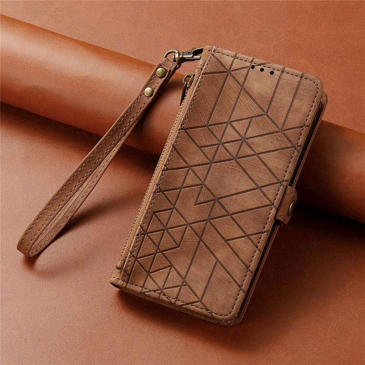 Ốp lưng điện thoại da ví dây kéo hình học có khóa bên, dành cho iPhone 17e / 16e, dành cho iPhone 17 Pro Max, dành cho iPhone 17 Pro, dành cho iPhone 17, dành cho iPhone Air, dành cho iPhone 16 Pro Max, dành cho iPhone 16 Pro, dành cho iPhone 16 Plus