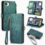 Ốp lưng điện thoại da ví dây kéo hình học có khóa bên, dành cho iPhone 17e / 16e, dành cho iPhone 17 Pro Max, dành cho iPhone 17 Pro, dành cho iPhone 17, dành cho iPhone Air, dành cho iPhone 16 Pro Max, dành cho iPhone 16 Pro, dành cho iPhone 16 Plus