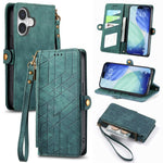 Ốp lưng điện thoại da ví dây kéo hình học có khóa bên, dành cho iPhone 17e / 16e, dành cho iPhone 17 Pro Max, dành cho iPhone 17 Pro, dành cho iPhone 17, dành cho iPhone Air, dành cho iPhone 16 Pro Max, dành cho iPhone 16 Pro, dành cho iPhone 16 Plus
