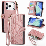 Ốp lưng điện thoại da ví dây kéo hình học có khóa bên, dành cho iPhone 17e / 16e, dành cho iPhone 17 Pro Max, dành cho iPhone 17 Pro, dành cho iPhone 17, dành cho iPhone Air, dành cho iPhone 16 Pro Max, dành cho iPhone 16 Pro, dành cho iPhone 16 Plus