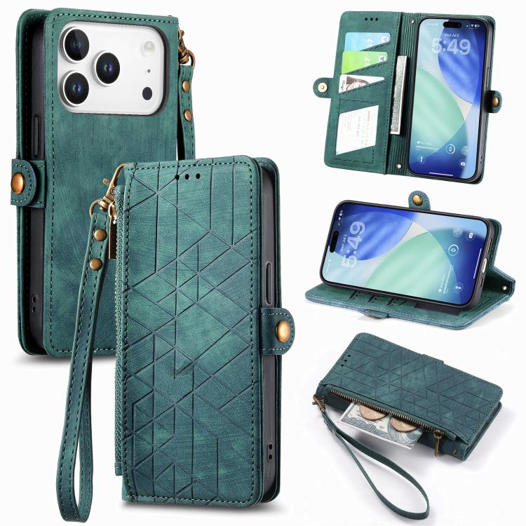 Ốp lưng điện thoại da ví dây kéo hình học có khóa bên, dành cho iPhone 17e / 16e, dành cho iPhone 17 Pro Max, dành cho iPhone 17 Pro, dành cho iPhone 17, dành cho iPhone Air, dành cho iPhone 16 Pro Max, dành cho iPhone 16 Pro, dành cho iPhone 16 Plus