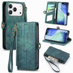 Ốp lưng điện thoại da ví dây kéo hình học có khóa bên, dành cho iPhone 17e / 16e, dành cho iPhone 17 Pro Max, dành cho iPhone 17 Pro, dành cho iPhone 17, dành cho iPhone Air, dành cho iPhone 16 Pro Max, dành cho iPhone 16 Pro, dành cho iPhone 16 Plus
