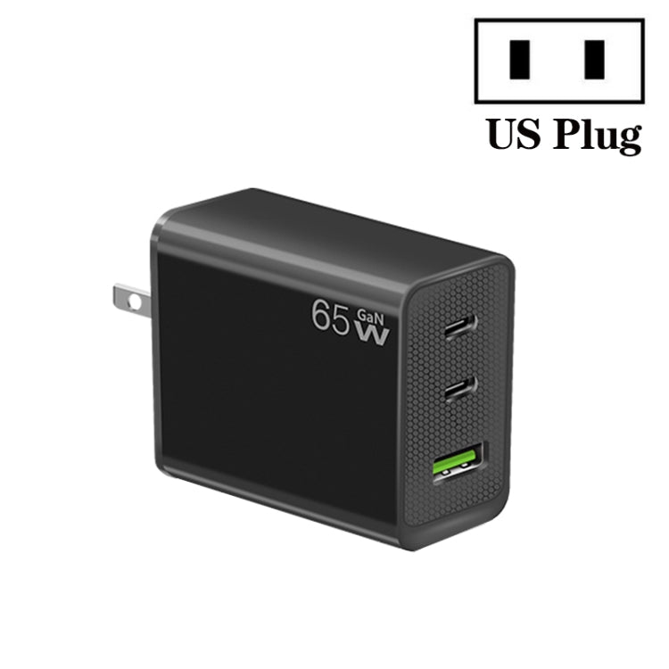 Bộ chuyển đổi laptop GaN PD65W Type-C x 2 + USB3.0 cho dòng Apple MacBook, phích cắm US