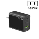 Bộ chuyển đổi laptop GaN PD65W Type-C x 2 + USB3.0 cho dòng Apple MacBook, phích cắm US