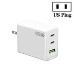 Bộ chuyển đổi laptop GaN PD65W Type-C x 2 + USB3.0 cho dòng Apple MacBook, phích cắm US