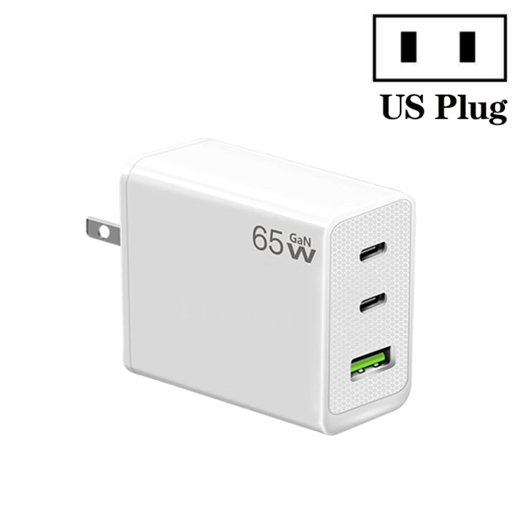Bộ chuyển đổi laptop GaN PD65W Type-C x 2 + USB3.0 cho dòng Apple MacBook, phích cắm US